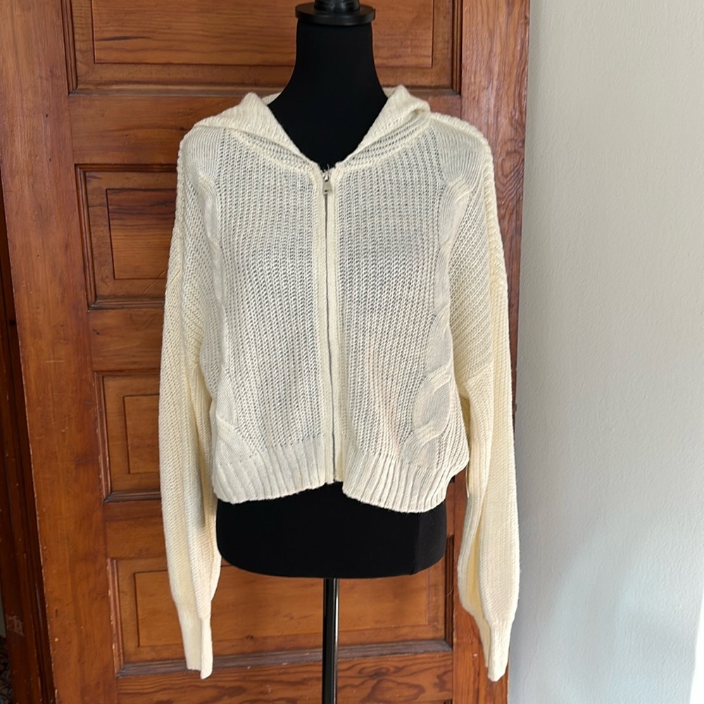 Altar’d State Cream Knit Hoodie